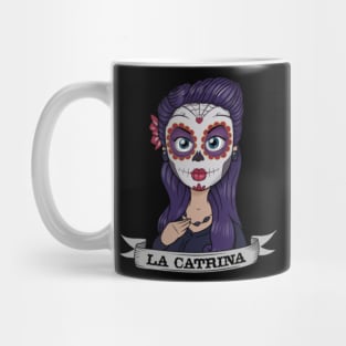 Niche Skull Island Mod Art  Cartoony La Catrina Mug